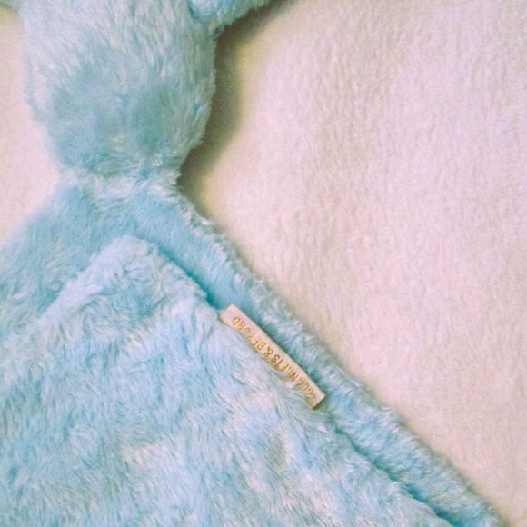 Blankets & Beyond Blue Rosette Swirl bunny Baby Security Lovey HTF Rare - Picture 5 of 6